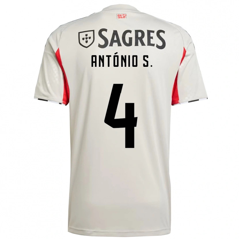 Danxen Barn António Silva #4 Benvit Röd Bortatröja Matchtröjor 2025/26 Tröjor T-Tröja