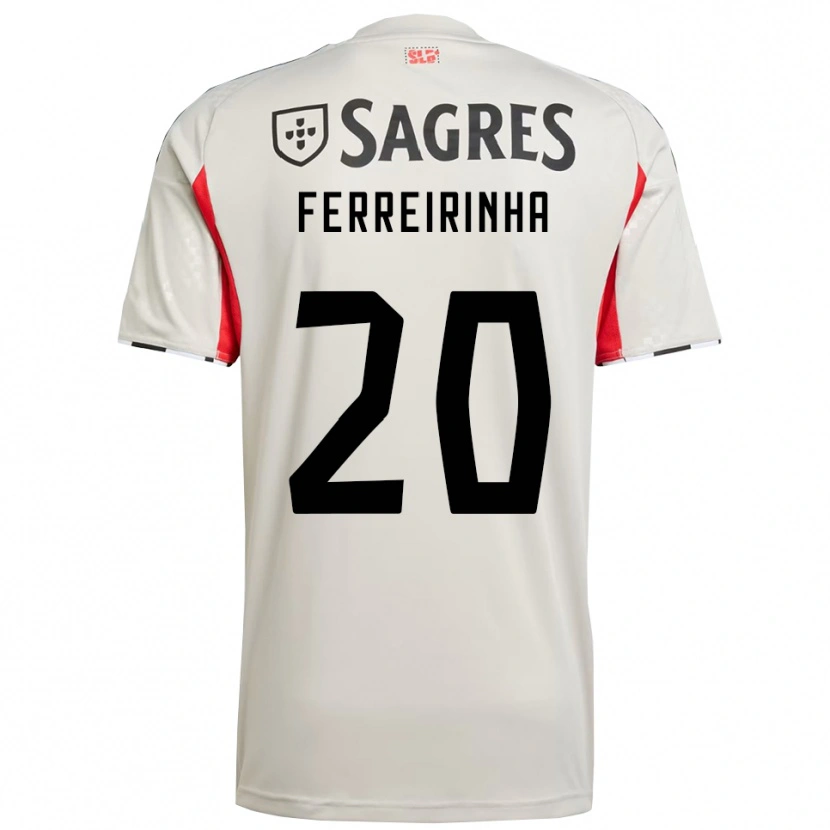 Danxen Barn Afonso Ferreirinha #20 Benvit Röd Bortatröja Matchtröjor 2025/26 Tröjor T-Tröja