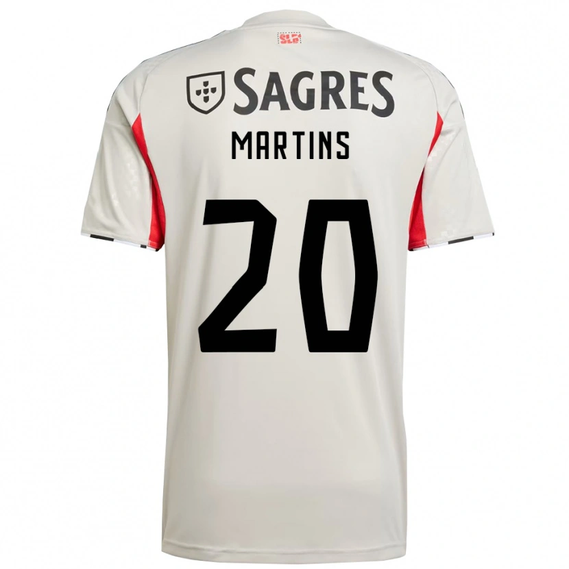 Danxen Barn Lara Martins #20 Benvit Röd Bortatröja Matchtröjor 2025/26 Tröjor T-Tröja