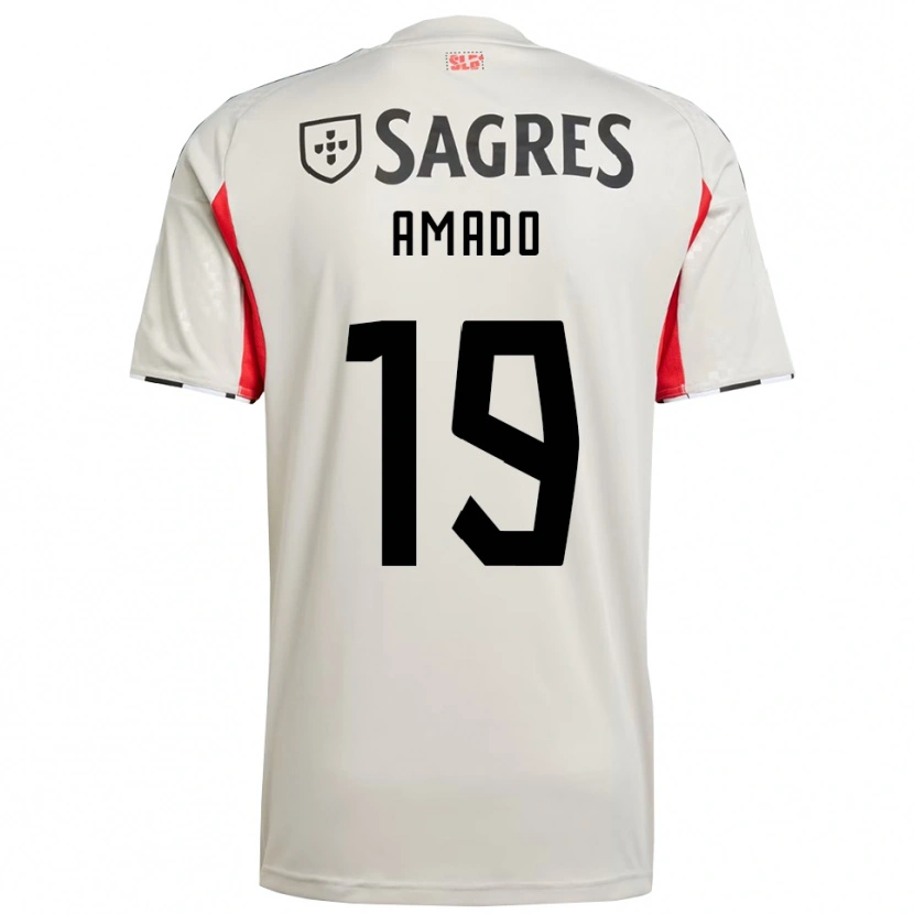 Danxen Barn Catarina Amado #19 Benvit Röd Bortatröja Matchtröjor 2025/26 Tröjor T-Tröja