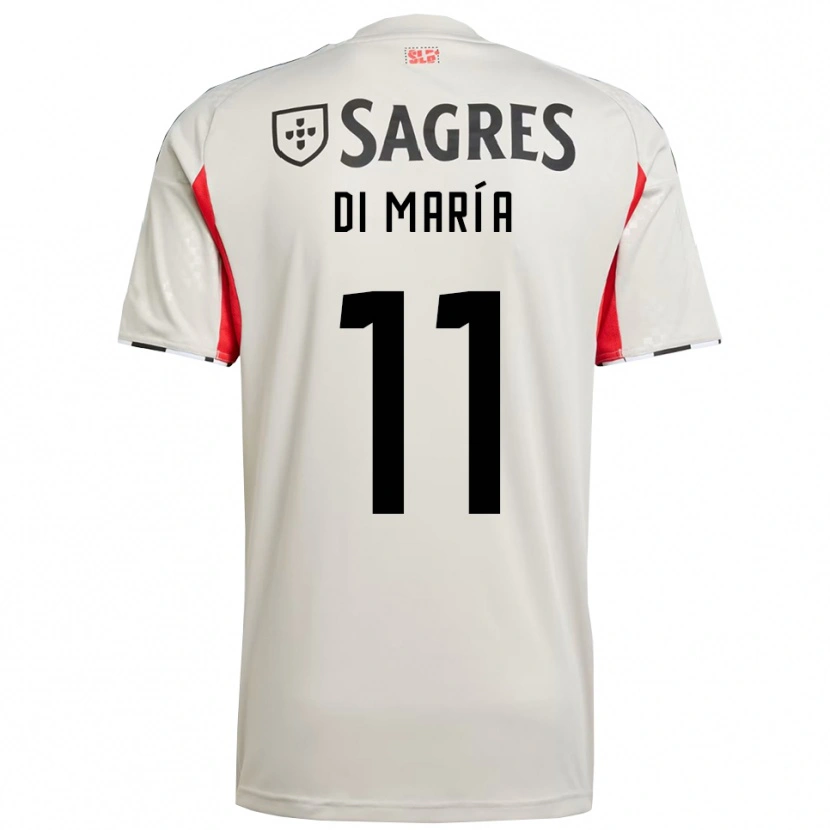 Danxen Barn Angel Di Maria #11 Benvit Röd Bortatröja Matchtröjor 2025/26 Tröjor T-Tröja