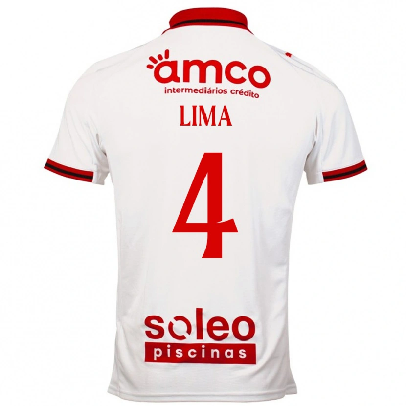 Danxen Barn Guilherme Lima #4 Vit Röd Bortatröja Matchtröjor 2025/26 Tröjor T-Tröja