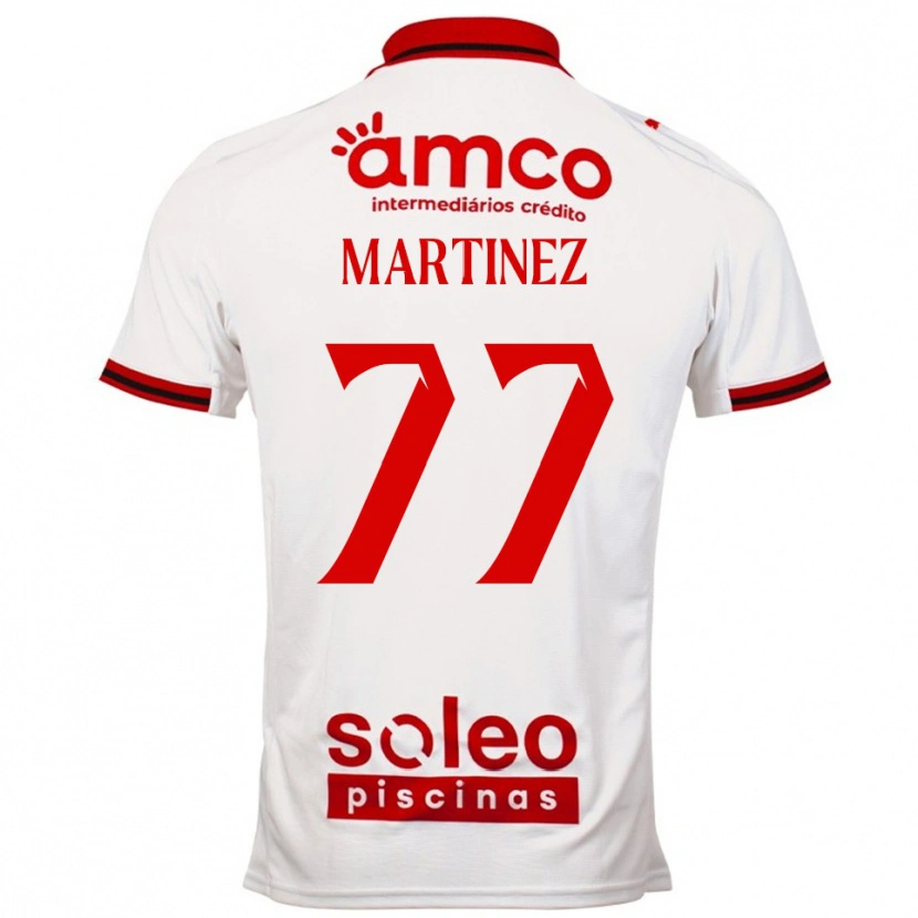 Danxen Barn Gabri Martínez #77 Vit Röd Bortatröja Matchtröjor 2025/26 Tröjor T-Tröja