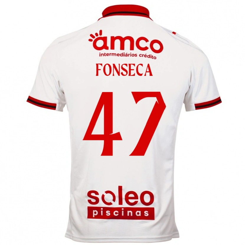 Danxen Barn Diogo Fonseca #47 Vit Röd Bortatröja Matchtröjor 2025/26 Tröjor T-Tröja