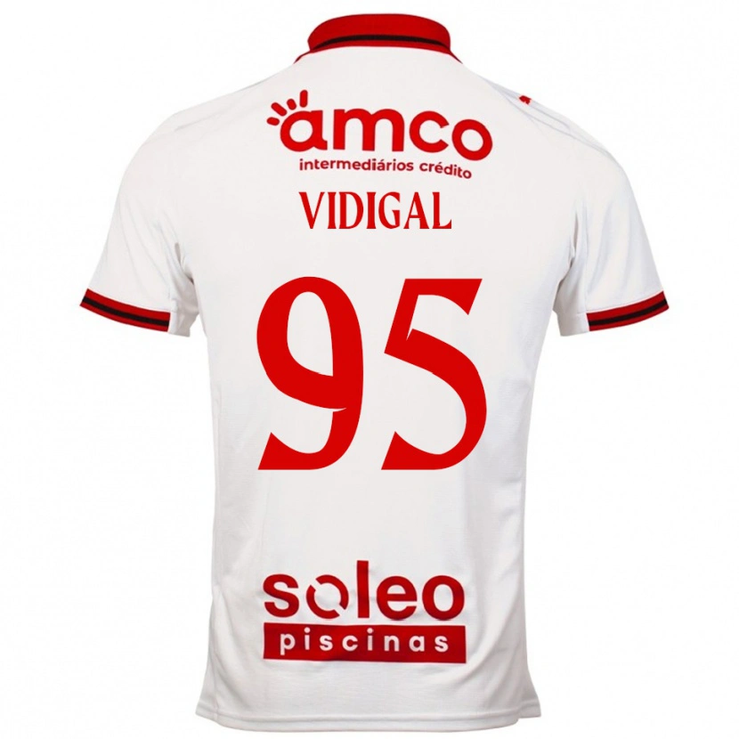 Danxen Barn Sandro Vidigal #95 Vit Röd Bortatröja Matchtröjor 2025/26 Tröjor T-Tröja