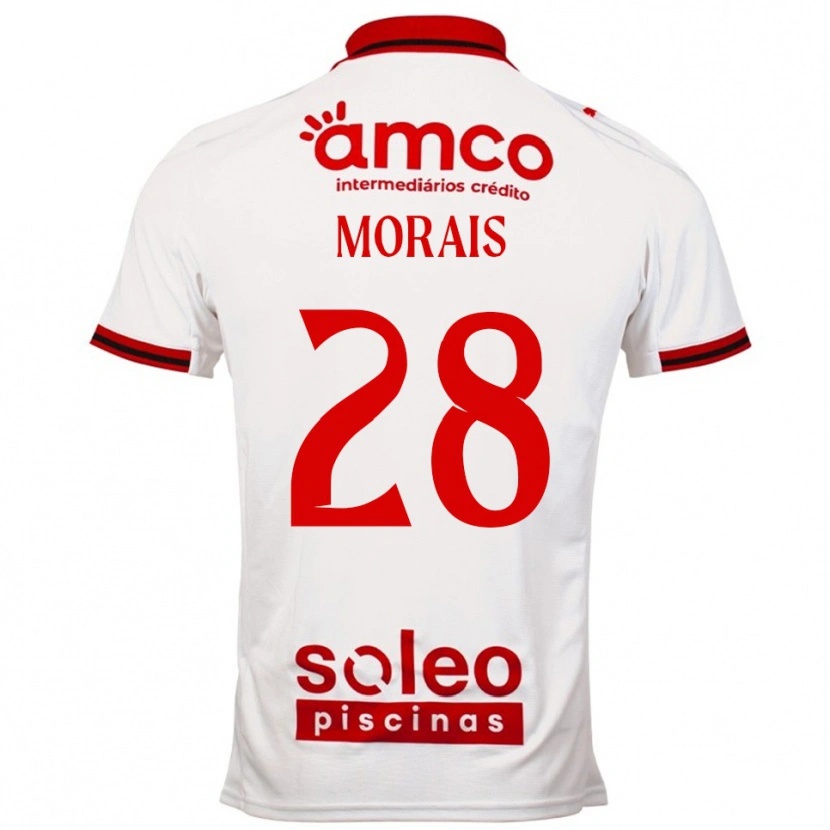 Danxen Barn Patrícia Morais #28 Vit Röd Bortatröja Matchtröjor 2025/26 Tröjor T-Tröja