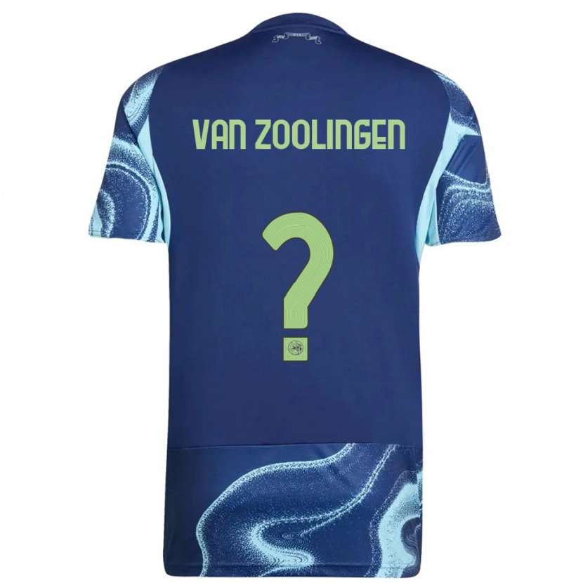 Danxen Barn Glenn Van Zoolingen #0 Marinblå Himmelsblå Bortatröja Matchtröjor 2025/26 Tröjor T-Tröja