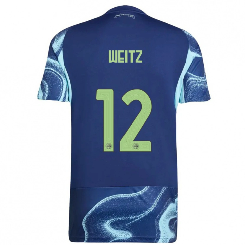 Danxen Barn Axel Weitz #12 Marinblå Himmelsblå Bortatröja Matchtröjor 2025/26 Tröjor T-Tröja