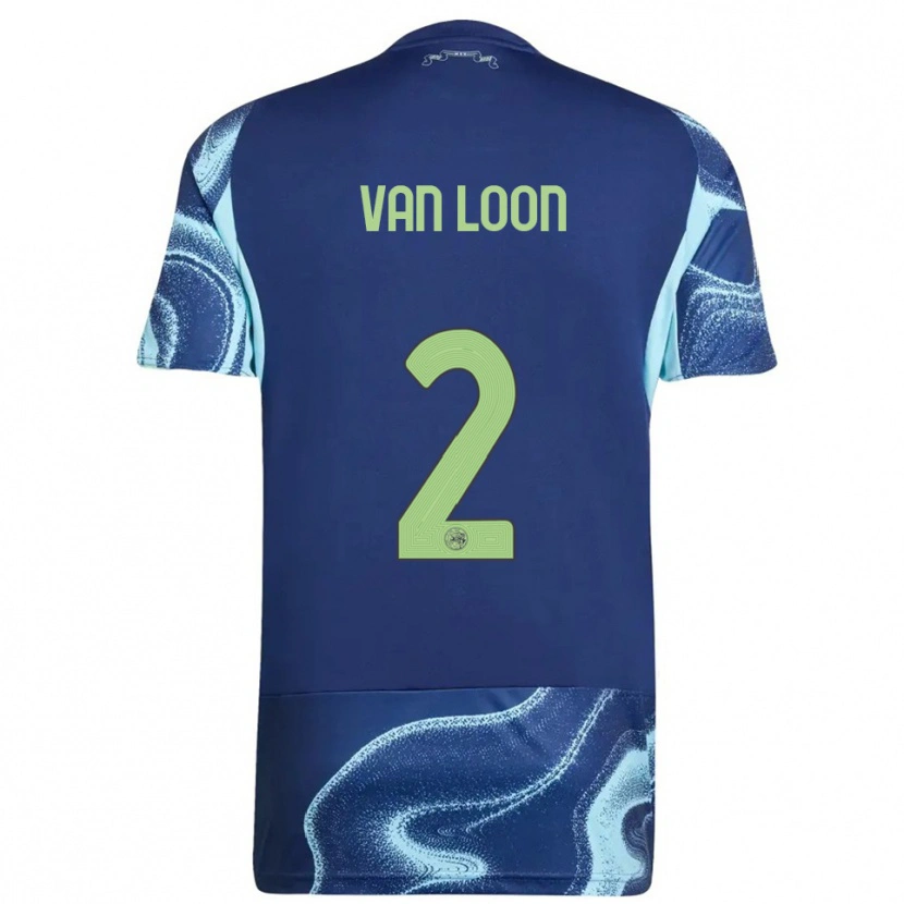 Danxen Barn Gerain Van Loon #2 Marinblå Himmelsblå Bortatröja Matchtröjor 2025/26 Tröjor T-Tröja
