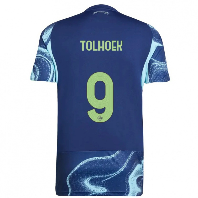 Danxen Barn Danique Tolhoek #9 Marinblå Himmelsblå Bortatröja Matchtröjor 2025/26 Tröjor T-Tröja