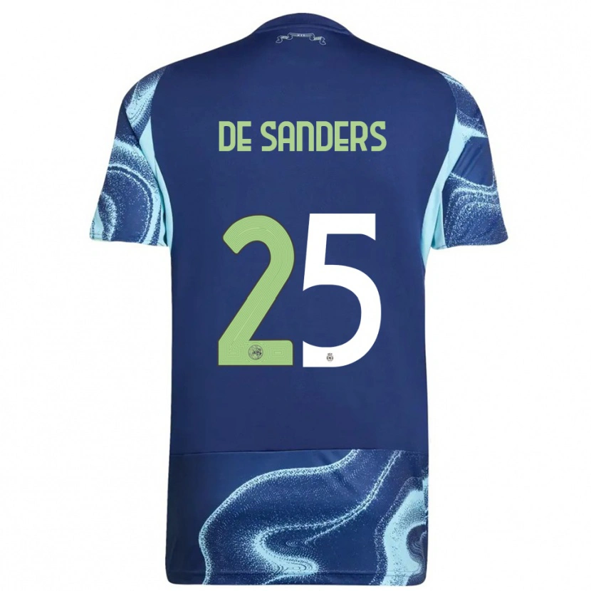 Danxen Barn Kay-Lee De Sanders #25 Marinblå Himmelsblå Bortatröja Matchtröjor 2025/26 Tröjor T-Tröja