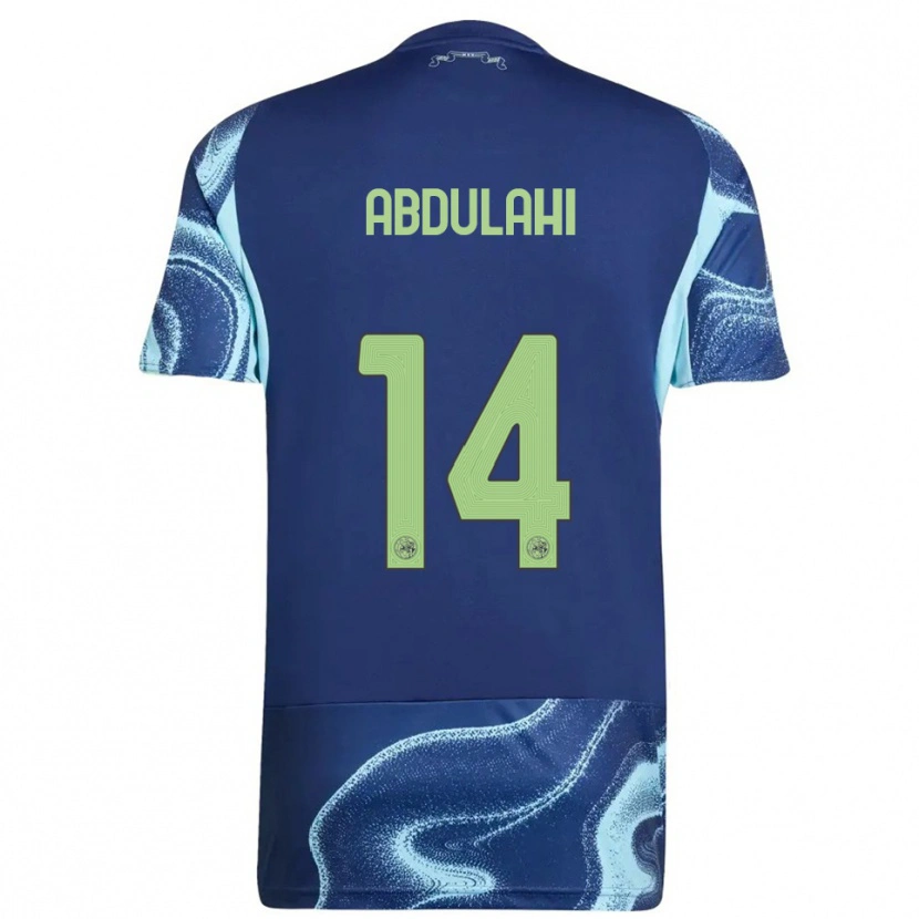 Danxen Barn Liban Abdulahi #14 Marinblå Himmelsblå Bortatröja Matchtröjor 2025/26 Tröjor T-Tröja