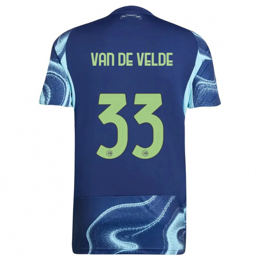 Danxen Barn Jonna Van De Velde #33 Marinblå Himmelsblå Bortatröja Matchtröjor 2025/26 Tröjor T-Tröja