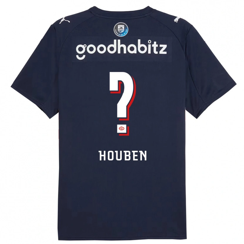 Danxen Barn Iggy Houben #0 Marinblå Vit Bortatröja Matchtröjor 2025/26 Tröjor T-Tröja