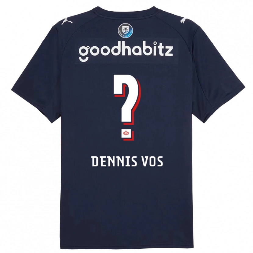 Danxen Barn Dennis Vos #0 Marinblå Vit Bortatröja Matchtröjor 2025/26 Tröjor T-Tröja