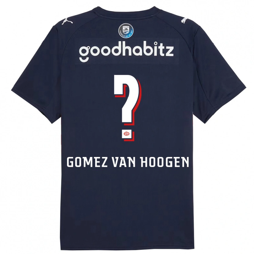 Danxen Barn Samuel Gomez Van Hoogen #0 Marinblå Vit Bortatröja Matchtröjor 2025/26 Tröjor T-Tröja