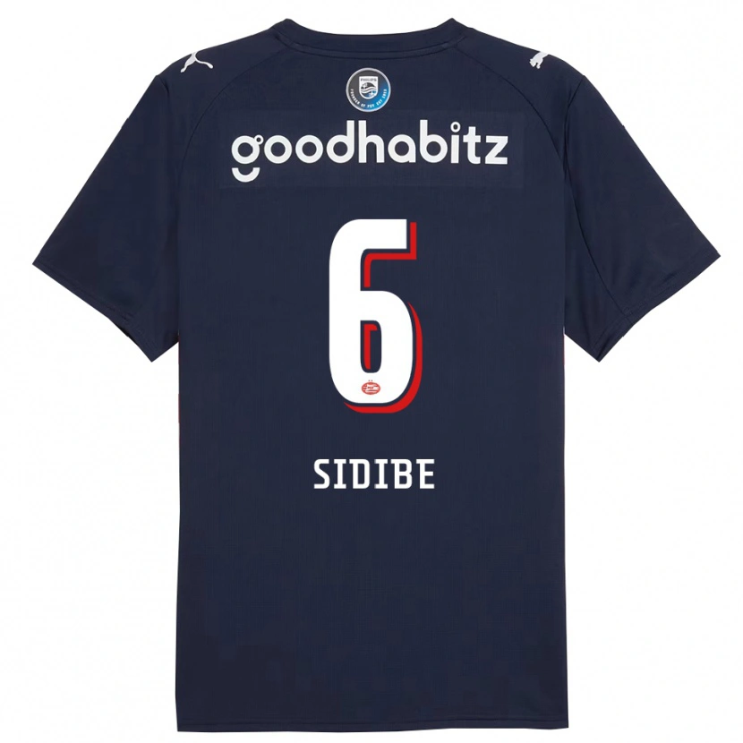 Danxen Barn Souleymane Sidibé #6 Marinblå Vit Bortatröja Matchtröjor 2025/26 Tröjor T-Tröja