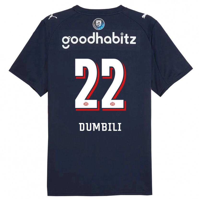 Danxen Barn Samuel Dumbili #22 Marinblå Vit Bortatröja Matchtröjor 2025/26 Tröjor T-Tröja