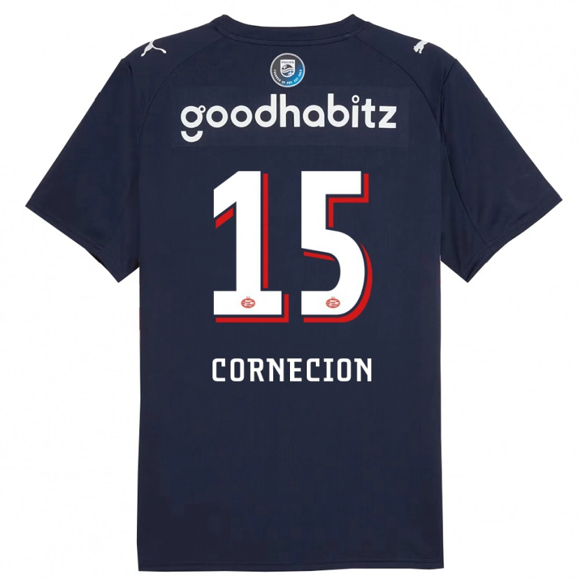 Danxen Barn Shuryjano Cornecion #15 Marinblå Vit Bortatröja Matchtröjor 2025/26 Tröjor T-Tröja