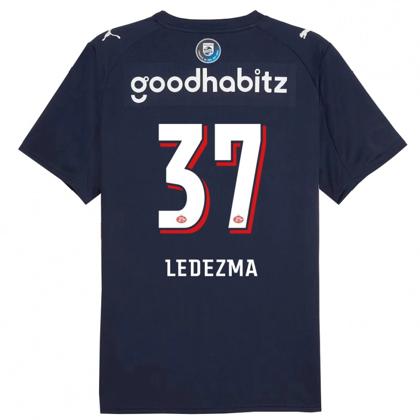 Danxen Barn Richard Ledezma #37 Marinblå Vit Bortatröja Matchtröjor 2025/26 Tröjor T-Tröja