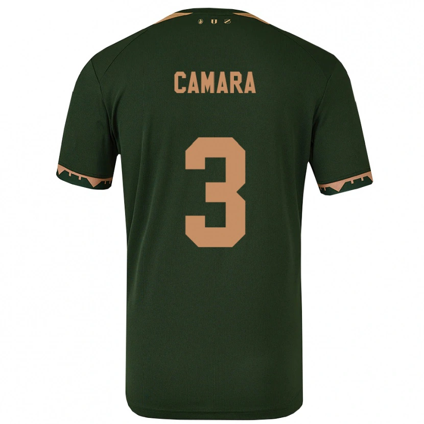 Danxen Barn Lamine Camara #3 Grön Guld Bortatröja Matchtröjor 2025/26 Tröjor T-Tröja