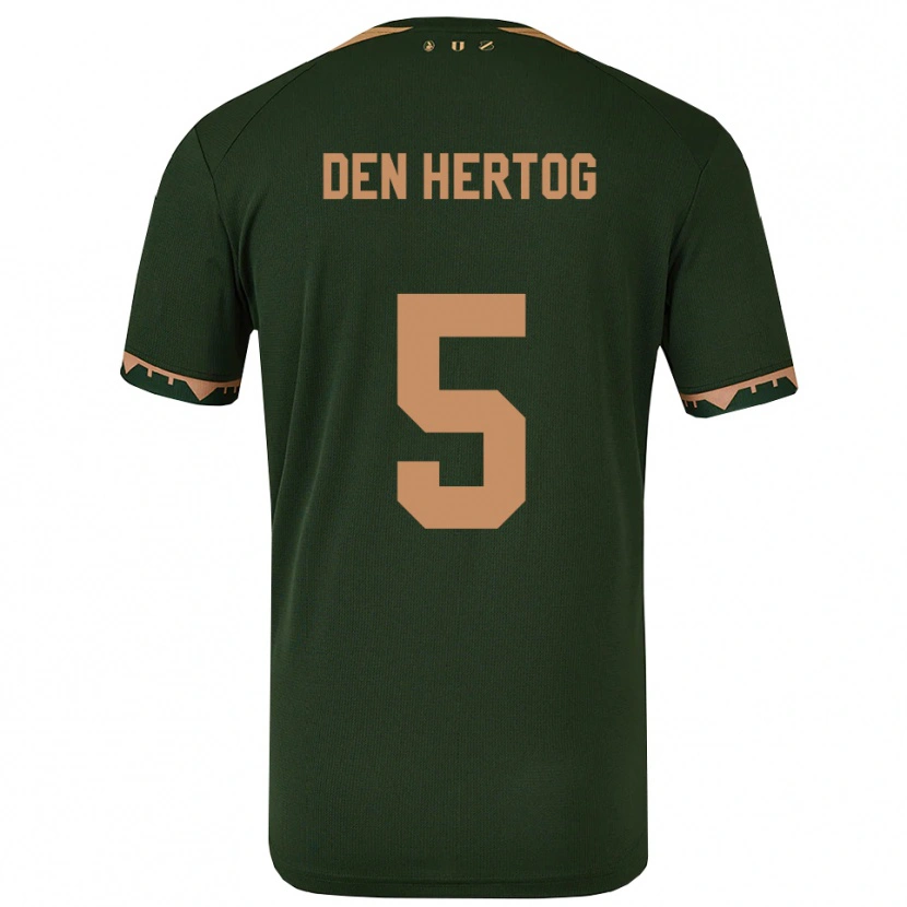 Danxen Barn Mees Den Hertog #5 Grön Guld Bortatröja Matchtröjor 2025/26 Tröjor T-Tröja