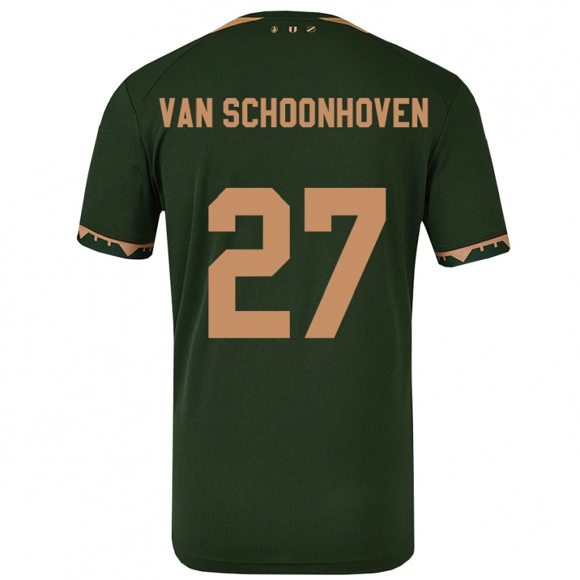 Danxen Barn Nurija Van Schoonhoven #27 Grön Guld Bortatröja Matchtröjor 2025/26 Tröjor T-Tröja