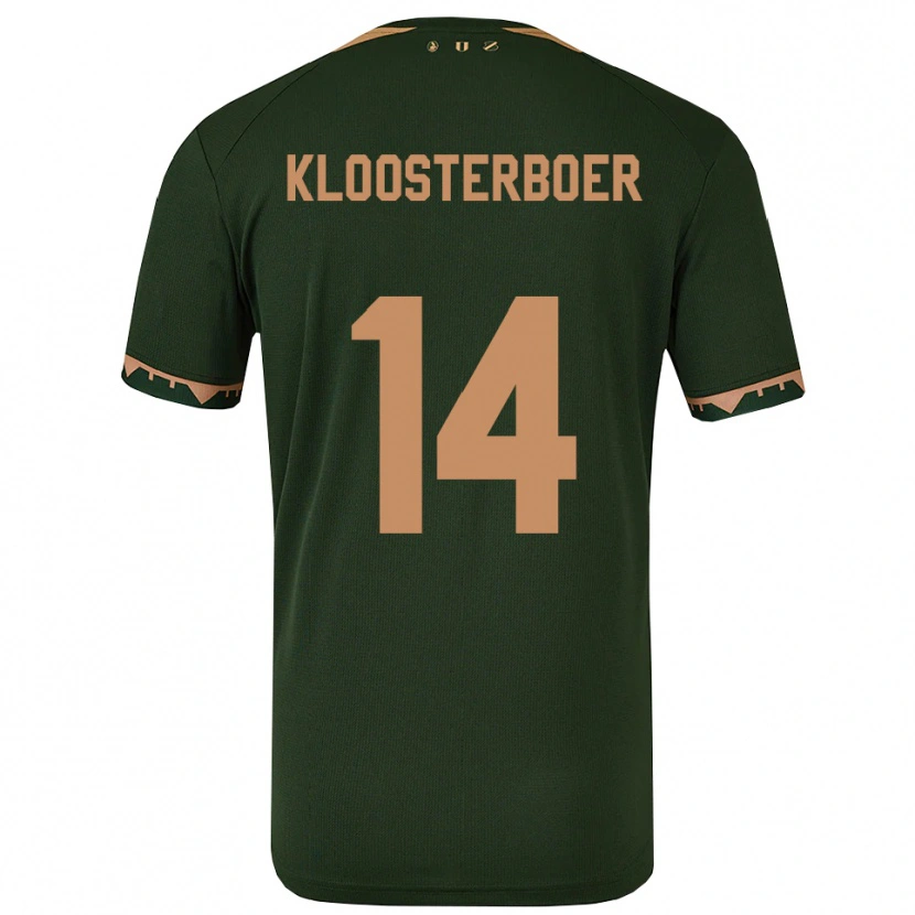 Danxen Barn Per Kloosterboer #14 Grön Guld Bortatröja Matchtröjor 2025/26 Tröjor T-Tröja