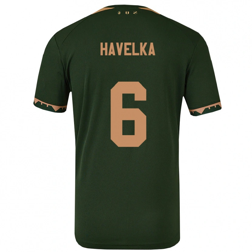Danxen Barn Matyas Havelka #6 Grön Guld Bortatröja Matchtröjor 2025/26 Tröjor T-Tröja