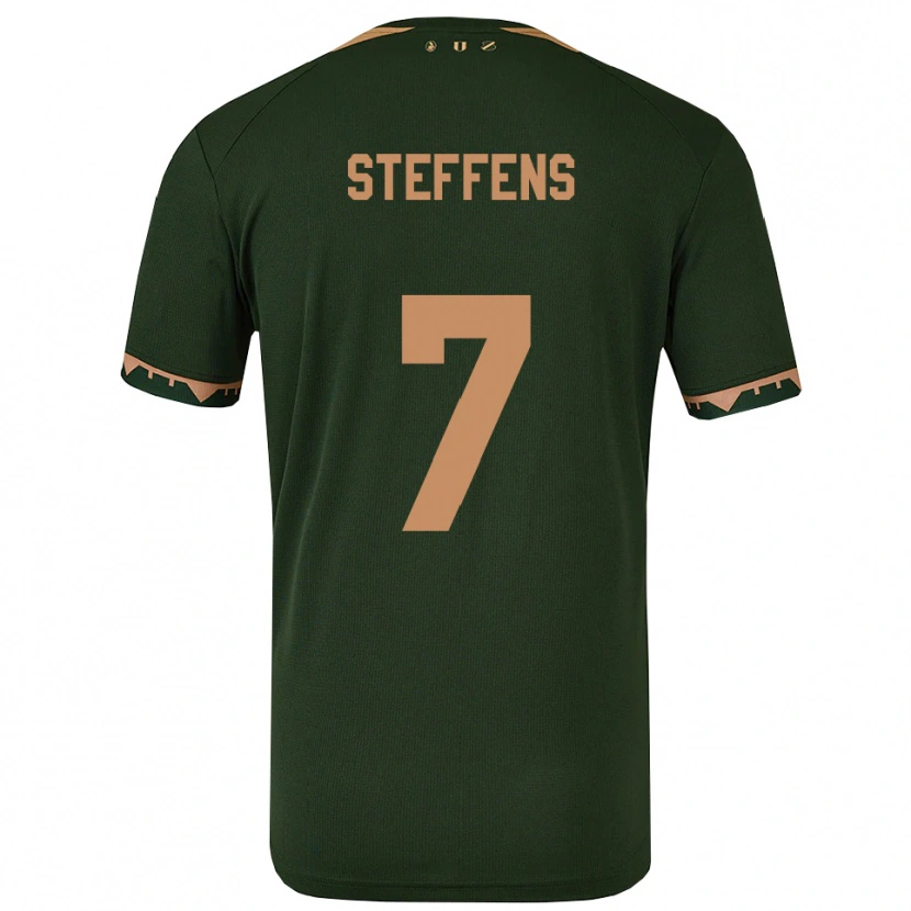 Danxen Barn Servahterio Steffens #7 Grön Guld Bortatröja Matchtröjor 2025/26 Tröjor T-Tröja