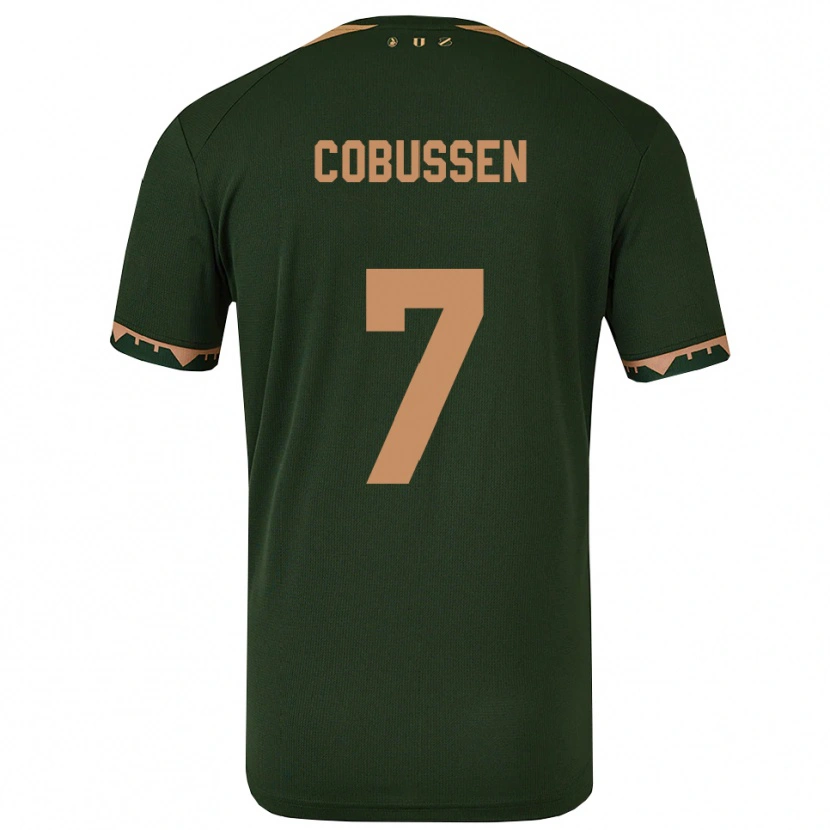 Danxen Barn Sophie Cobussen #7 Grön Guld Bortatröja Matchtröjor 2025/26 Tröjor T-Tröja