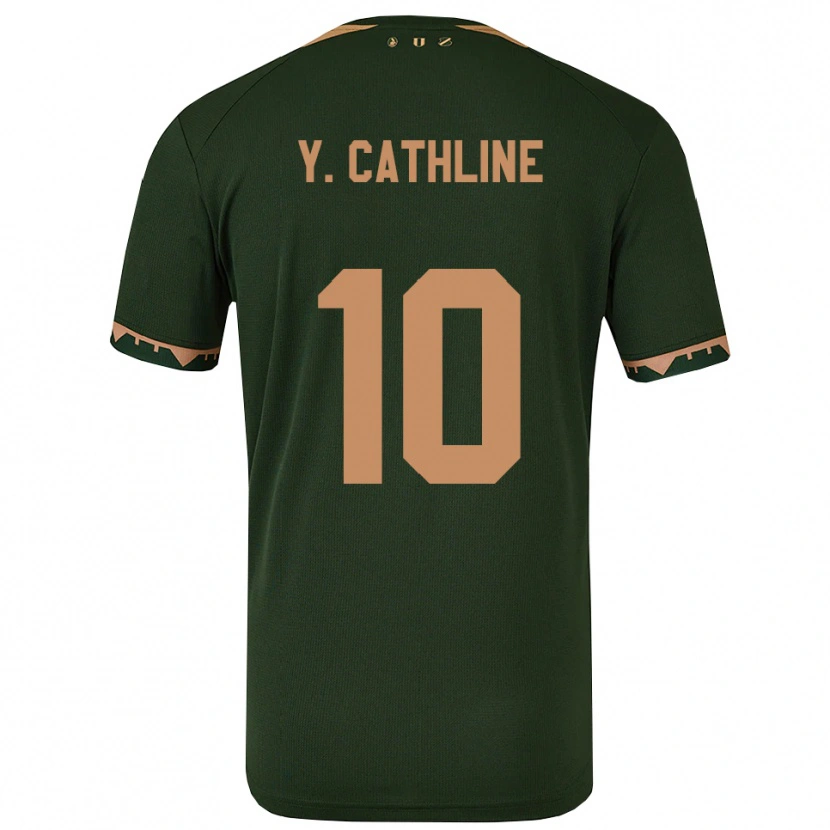 Danxen Barn Yoann Cathline #10 Grön Guld Bortatröja Matchtröjor 2025/26 Tröjor T-Tröja