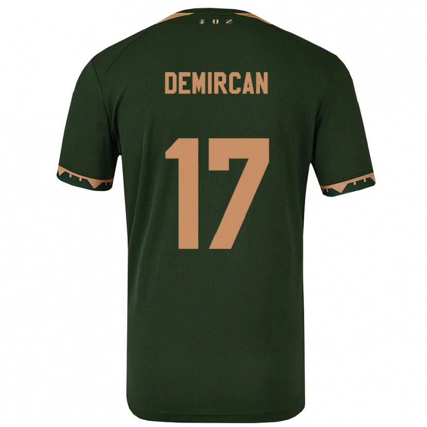 Danxen Barn Emirhan Demircan #17 Grön Guld Bortatröja Matchtröjor 2025/26 Tröjor T-Tröja