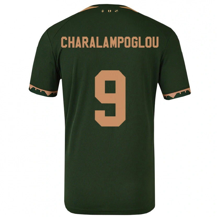 Danxen Barn Georgios Charalampoglou #9 Grön Guld Bortatröja Matchtröjor 2025/26 Tröjor T-Tröja