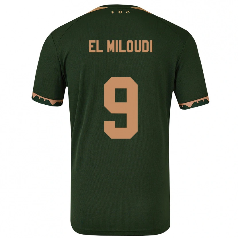 Danxen Barn Rayan El Miloudi #9 Grön Guld Bortatröja Matchtröjor 2025/26 Tröjor T-Tröja
