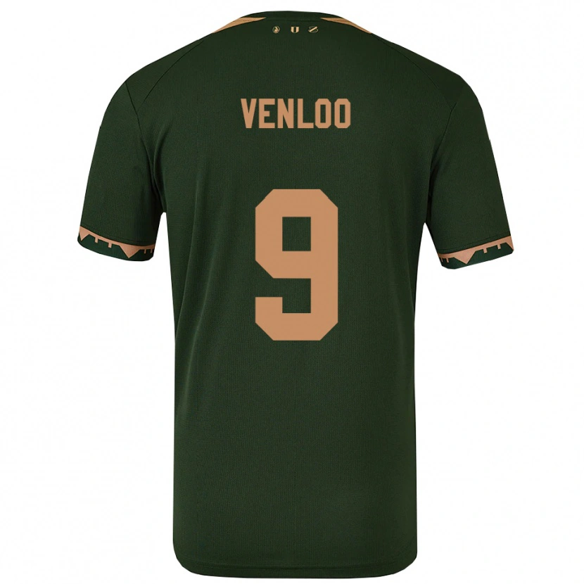 Danxen Barn Geronimo Venloo #9 Grön Guld Bortatröja Matchtröjor 2025/26 Tröjor T-Tröja