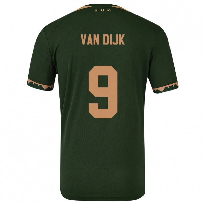Danxen Barn Bright Van Dijk #9 Grön Guld Bortatröja Matchtröjor 2025/26 Tröjor T-Tröja