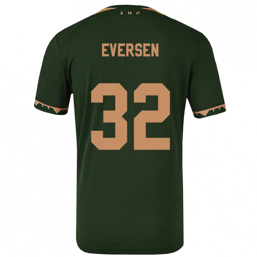 Danxen Barn Justin Eversen #32 Grön Guld Bortatröja Matchtröjor 2025/26 Tröjor T-Tröja