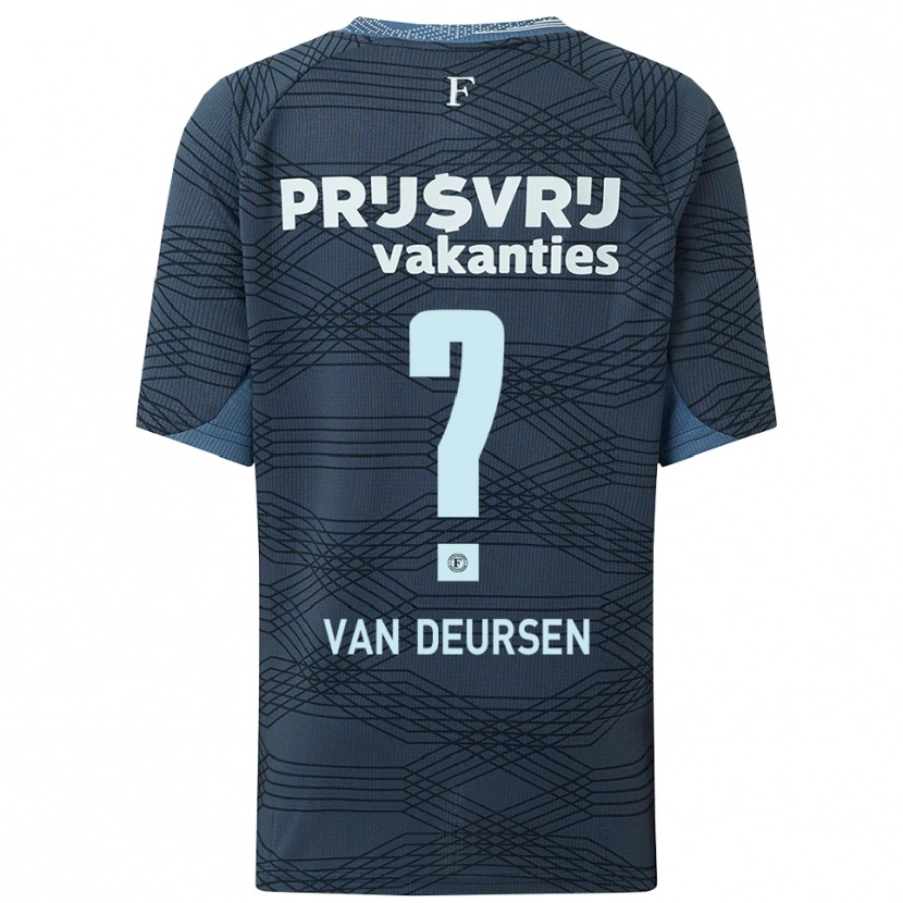 Danxen Barn Eva Van Deursen #0 Svart Grå Bortatröja Matchtröjor 2025/26 Tröjor T-Tröja