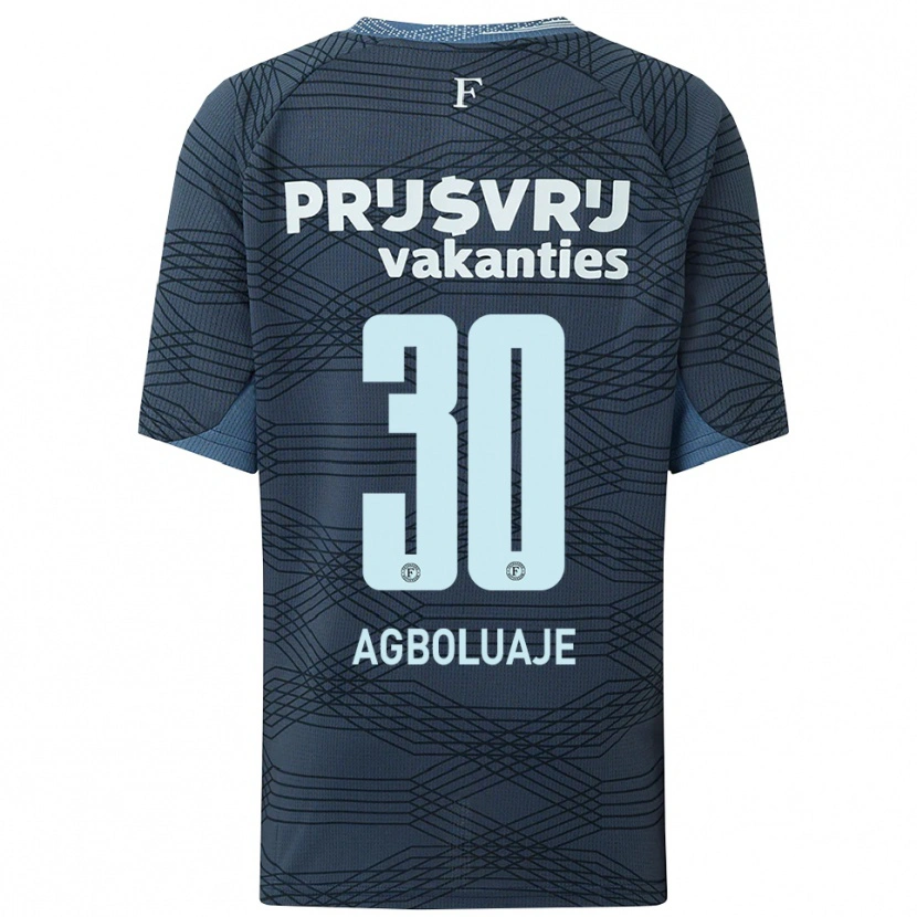 Danxen Barn Hakeem Agboluaje #30 Svart Grå Bortatröja Matchtröjor 2025/26 Tröjor T-Tröja