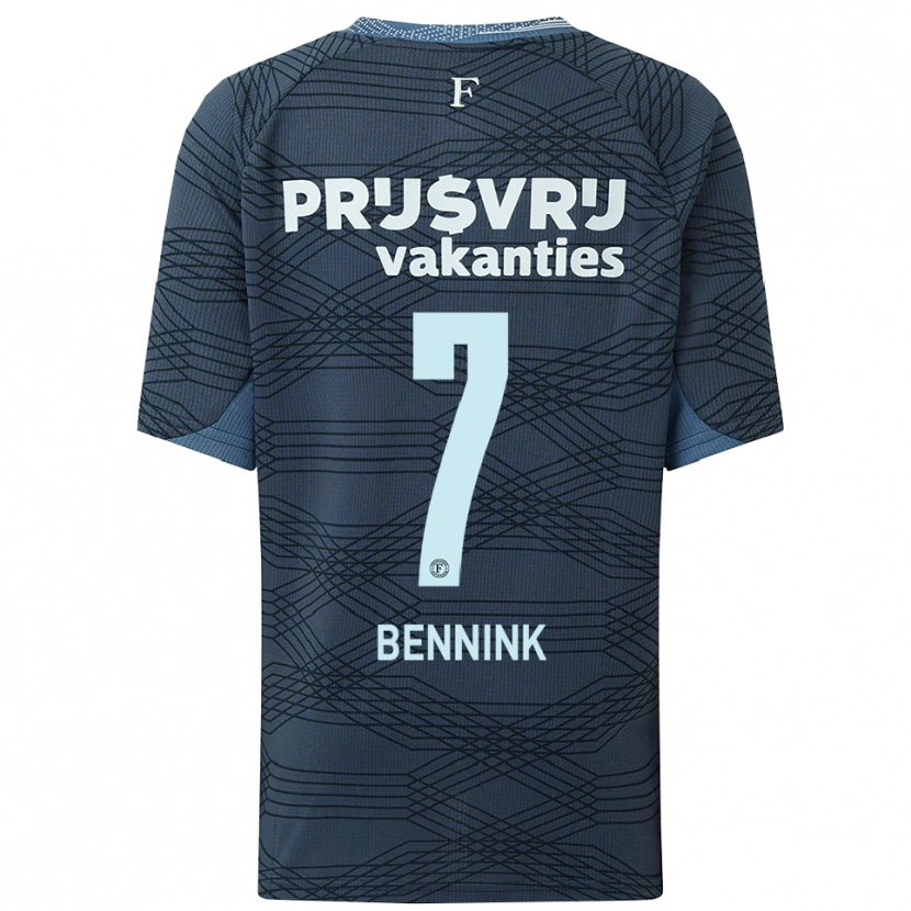 Danxen Barn Maxime Bennink #7 Svart Grå Bortatröja Matchtröjor 2025/26 Tröjor T-Tröja