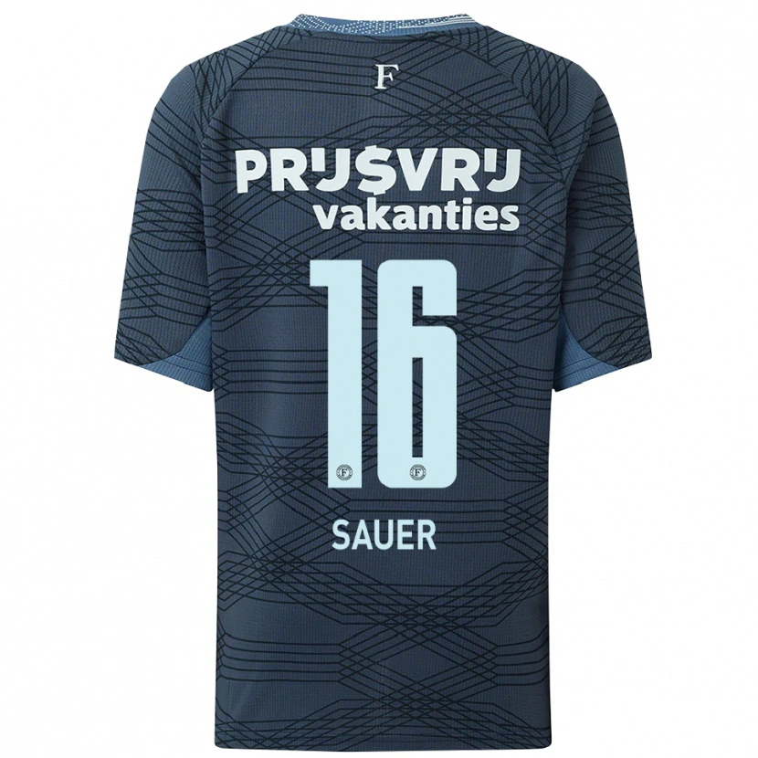 Danxen Barn Leo Sauer #16 Svart Grå Bortatröja Matchtröjor 2025/26 Tröjor T-Tröja