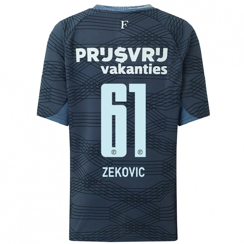 Danxen Barn Aleks Zekovic #61 Svart Grå Bortatröja Matchtröjor 2025/26 Tröjor T-Tröja