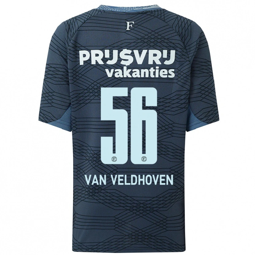 Danxen Barn Kars Van Veldhoven #56 Svart Grå Bortatröja Matchtröjor 2025/26 Tröjor T-Tröja