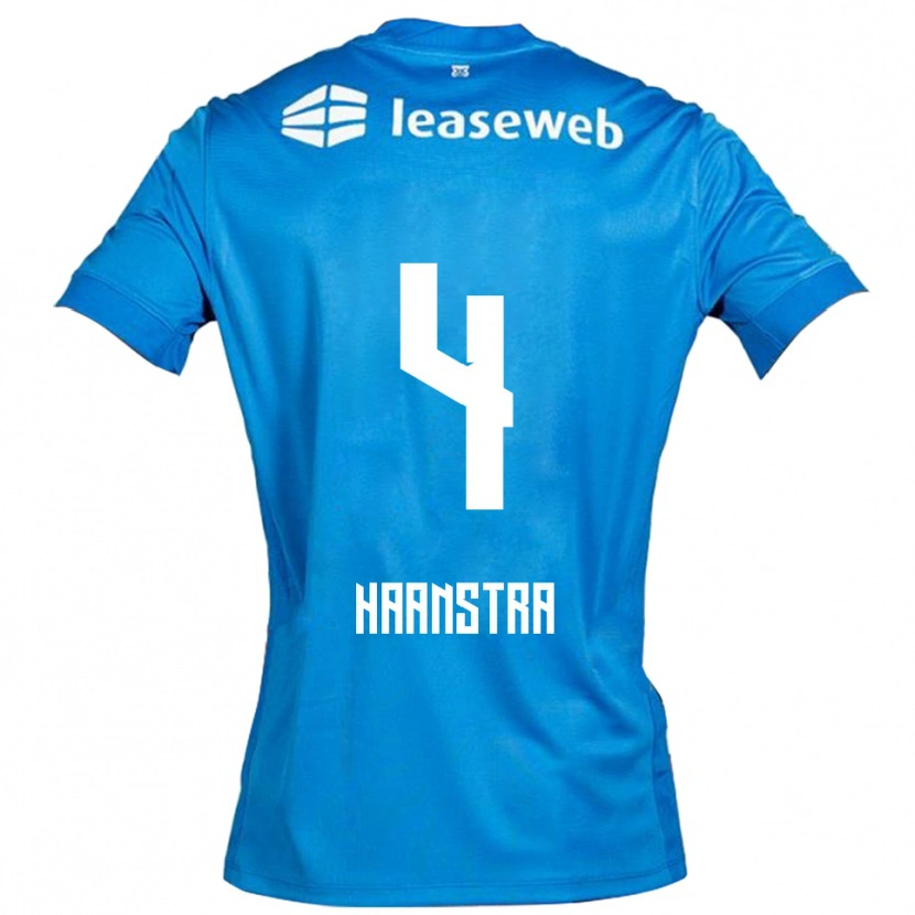 Danxen Barn Jeen Haanstra #4 Blå Vit Bortatröja Matchtröjor 2025/26 Tröjor T-Tröja