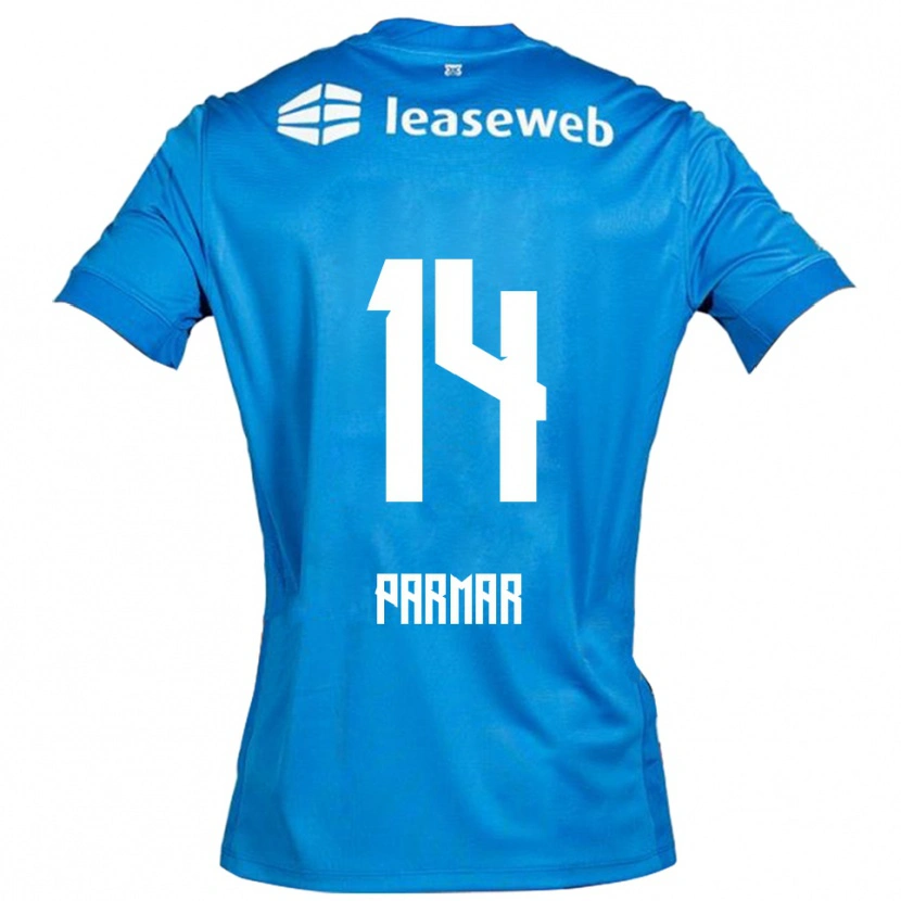 Danxen Barn Aryan Parmar #14 Blå Vit Bortatröja Matchtröjor 2025/26 Tröjor T-Tröja