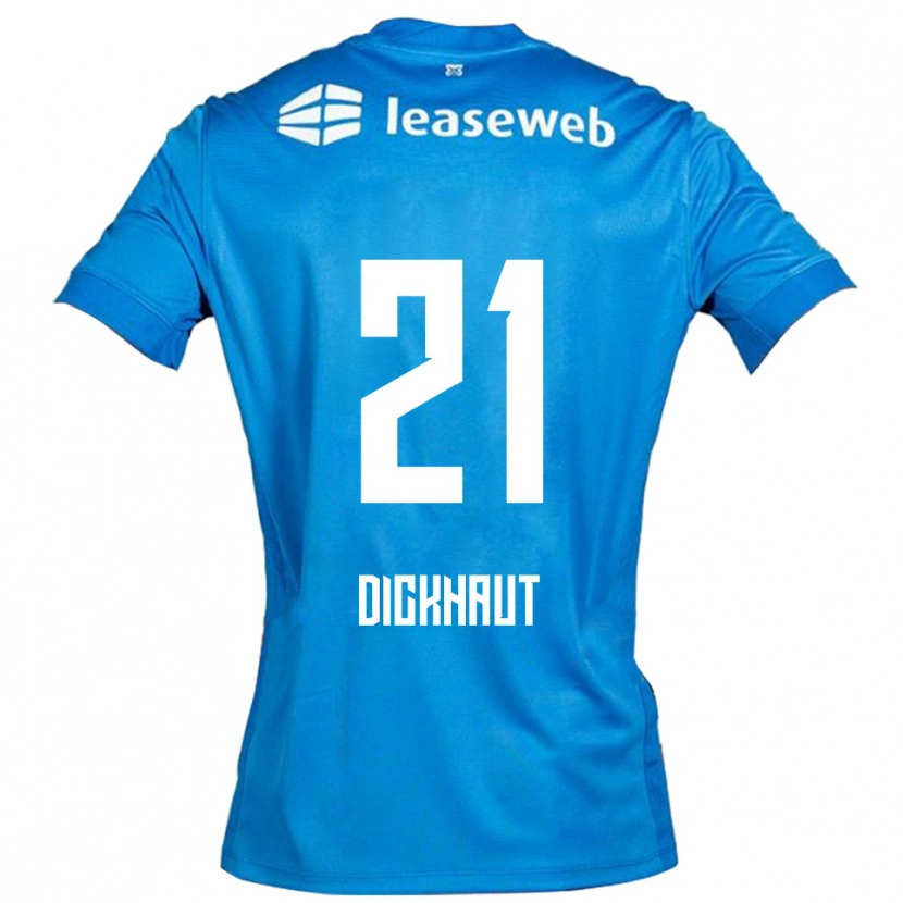 Danxen Barn Damian Dickhaut #21 Blå Vit Bortatröja Matchtröjor 2025/26 Tröjor T-Tröja