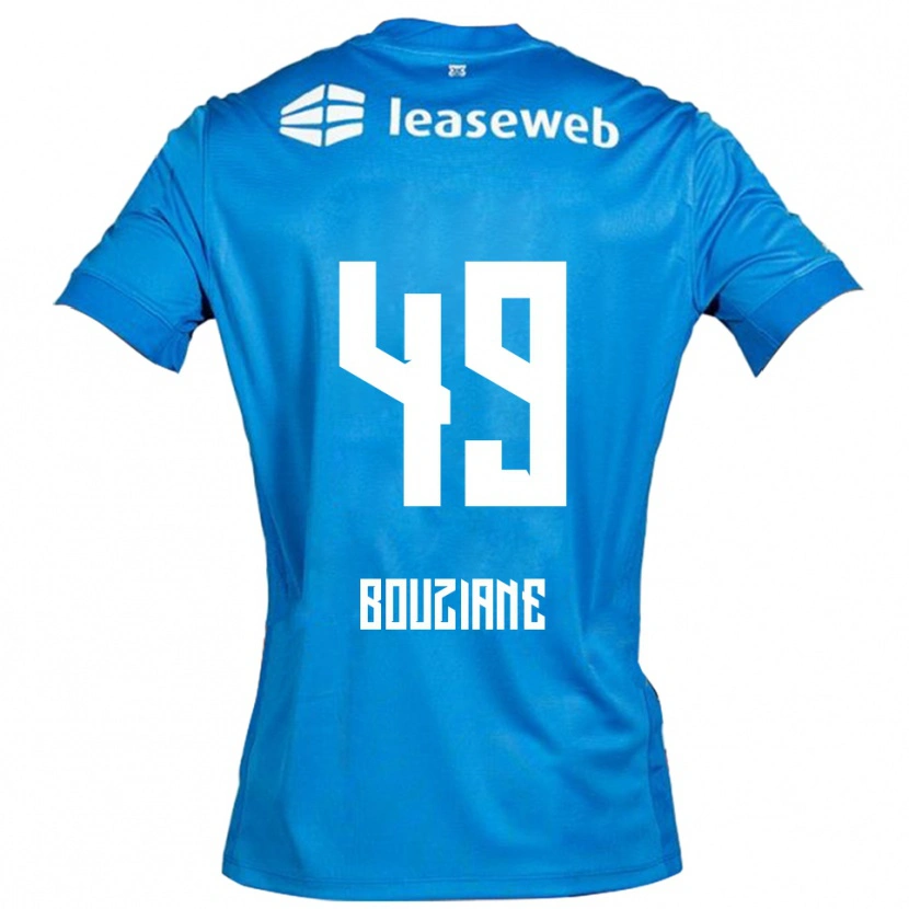 Danxen Barn Wassim Bouziane #49 Blå Vit Bortatröja Matchtröjor 2025/26 Tröjor T-Tröja