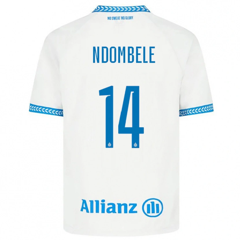 Danxen Barn Don Ndombele #14 Blå Vit Bortatröja Matchtröjor 2025/26 Tröjor T-Tröja