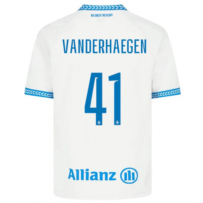 Danxen Barn Lotte Vanderhaegen #41 Blå Vit Bortatröja Matchtröjor 2025/26 Tröjor T-Tröja
